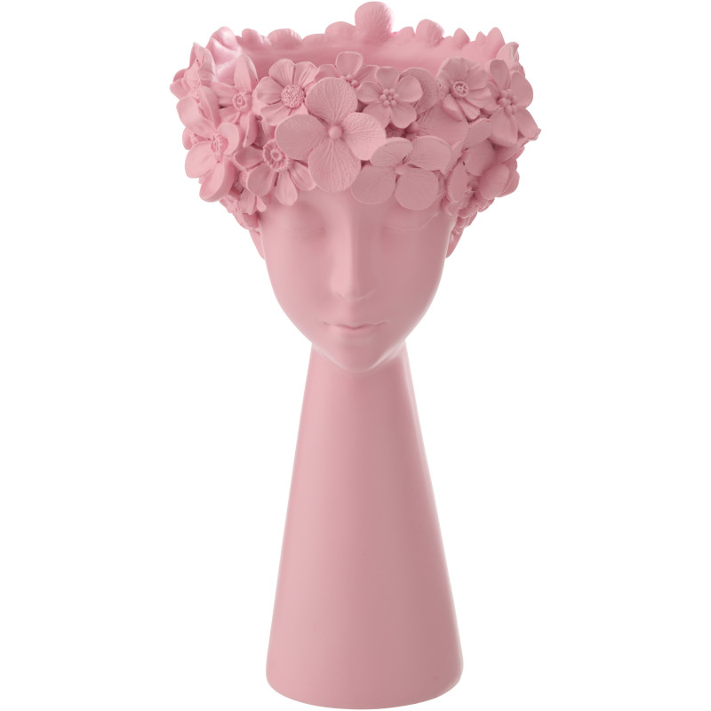 CACHEPOT TÊTE POUD CHAUX ROS L (23x23x40,8cm) 