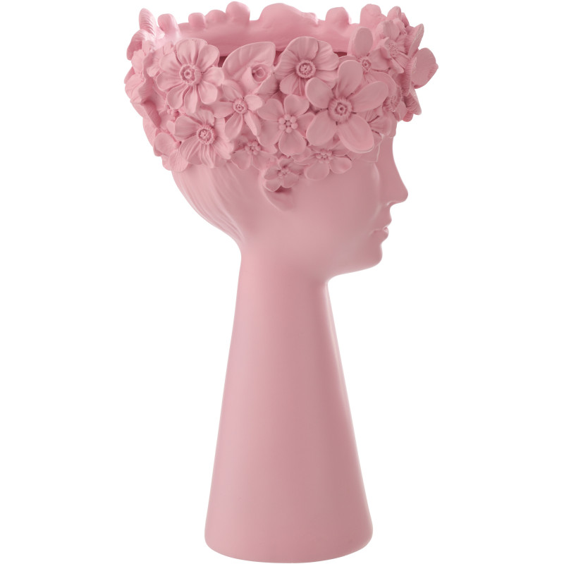 CACHEPOT TÊTE POUD CHAUX ROS L (23x23x40,8cm) 