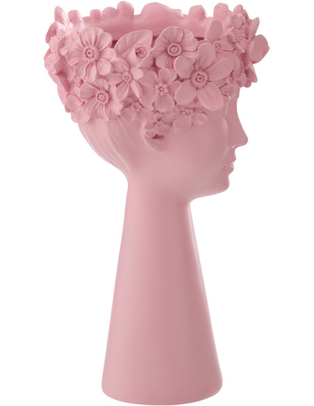 CACHEPOT TÊTE POUD CHAUX ROS L (23x23x40,8cm) 