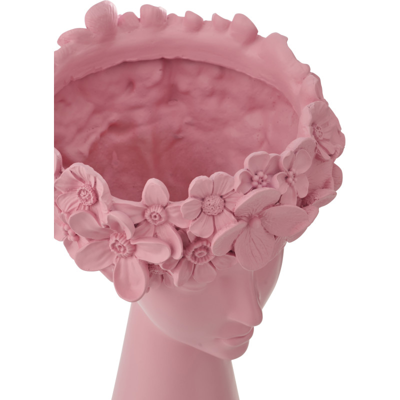 CACHEPOT TÊTE POUD CHAUX ROS L (23x23x40,8cm) 