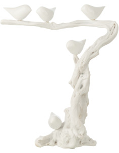 OIS SUR BRANCHE POLYRÉS BLA S (38x18,5x46cm) 