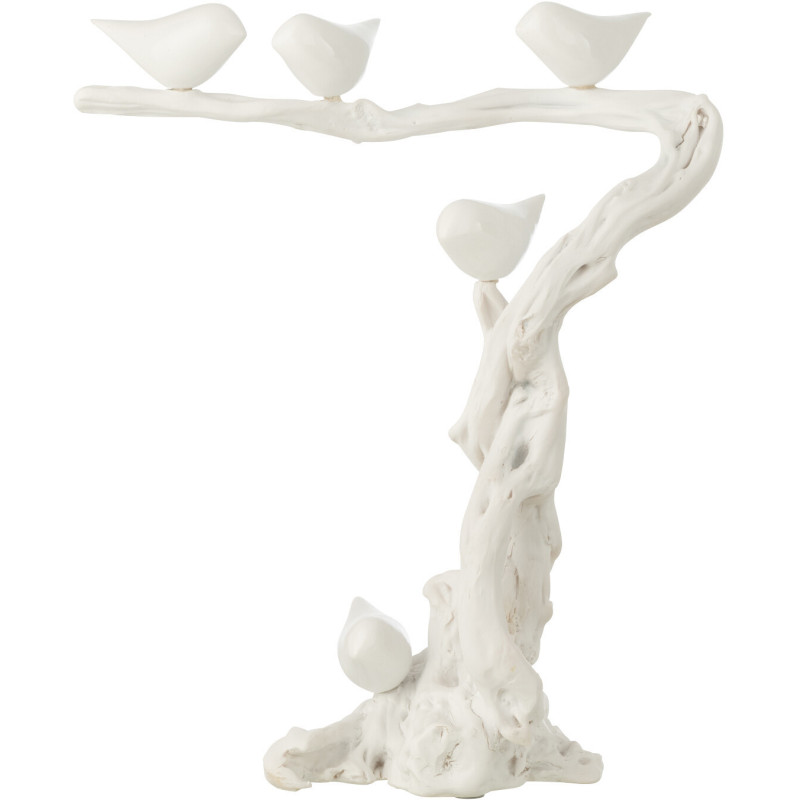 OIS SUR BRANCHE POLYRÉS BLA S (38x18,5x46cm) 