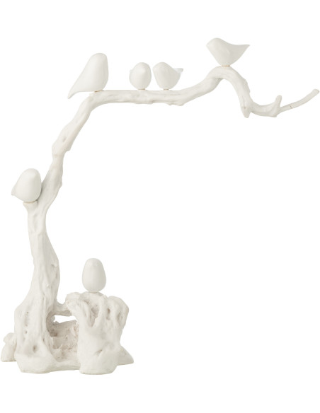 OIS SUR BRANCHE POLYRÉS BLA L (64x24x62cm) 