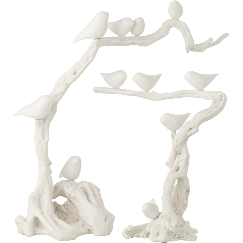 OIS SUR BRANCHE POLYRÉS BLA L (64x24x62cm) 