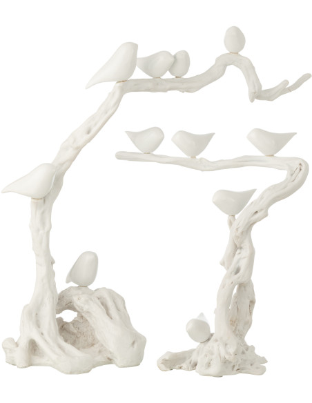 OIS SUR BRANCHE POLYRÉS BLA L (64x24x62cm) 