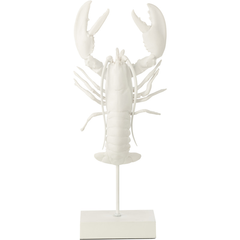 HOMARD S/BASE POLYRÉSINE BLANC (24x16x57cm) 