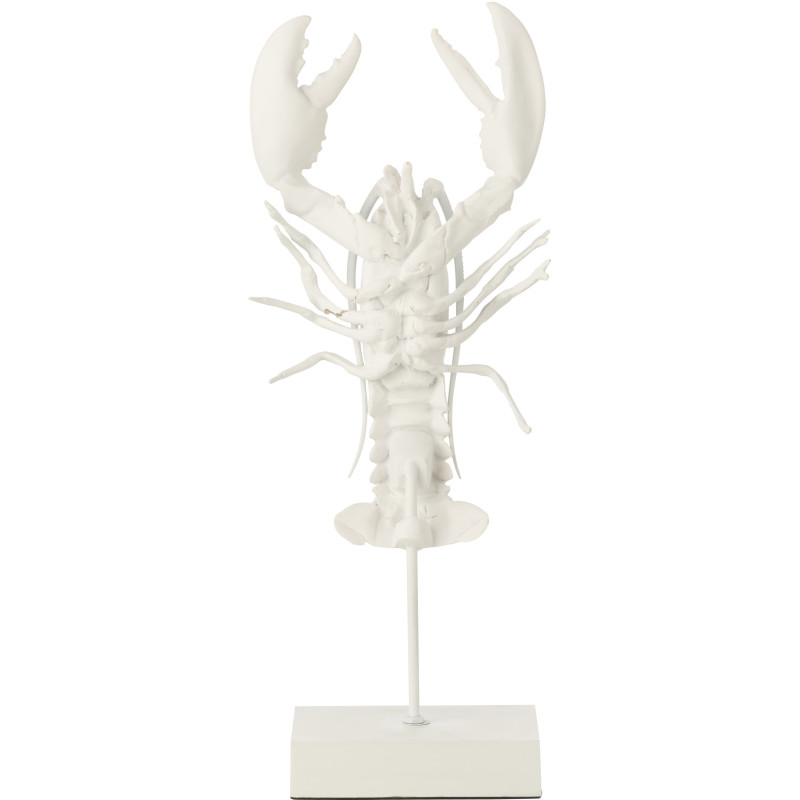 HOMARD S/BASE POLYRÉSINE BLANC (24x16x57cm) 