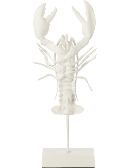 HOMARD S/BASE POLYRÉSINE BLANC (24x16x57cm) 