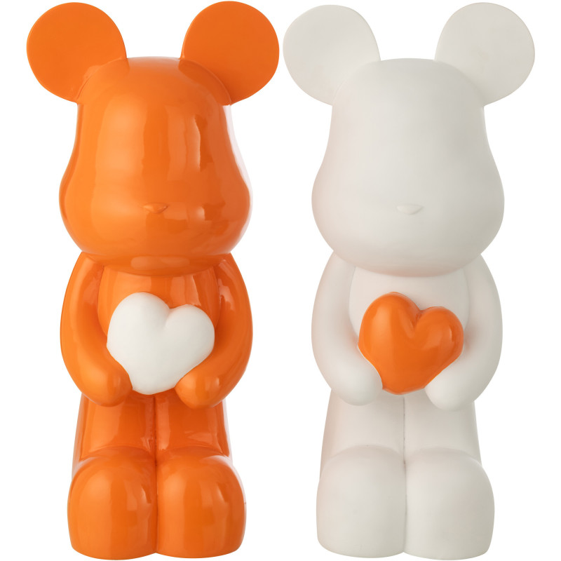 OURS COEU BLA/OR L ASS2 (31,5x24,5x60cm) 