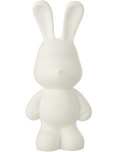 LAPIN EDDY POLYRÉSINE BLANC S (16,5x13x36cm) 