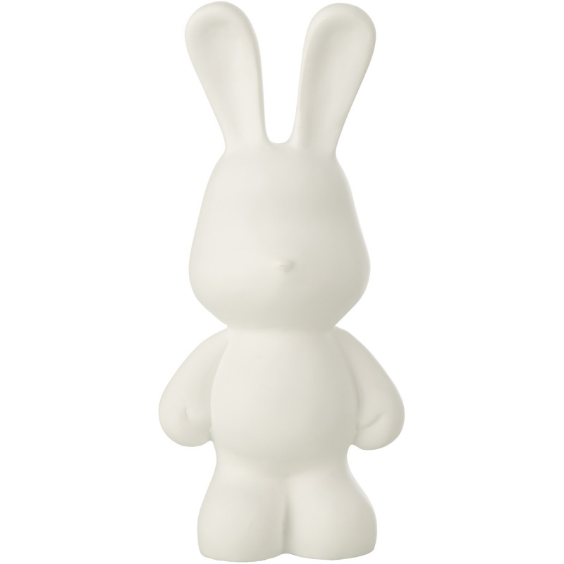 LAPIN EDDY POLYRÉSINE BLANC S (16,5x13x36cm) 