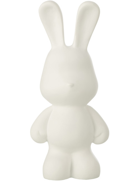 LAPIN EDDY POLYRÉSINE BLANC S (16,5x13x36cm) 