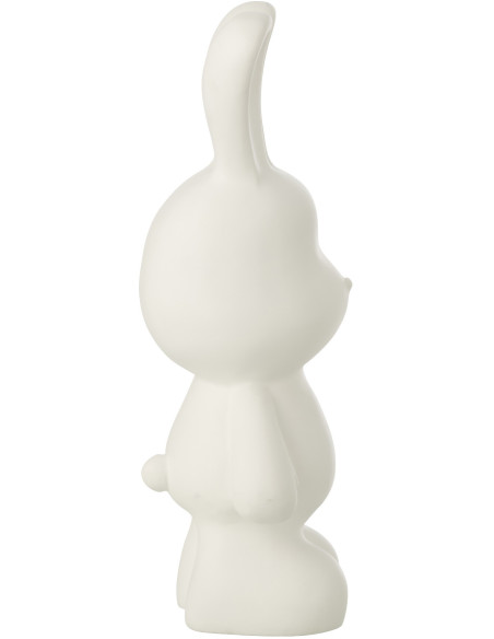 LAPIN EDDY POLYRÉSINE BLANC S (16,5x13x36cm) 