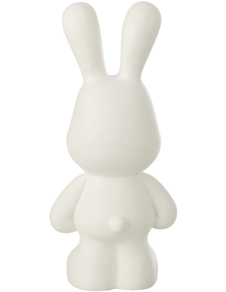 LAPIN EDDY POLYRÉSINE BLANC S (16,5x13x36cm) 