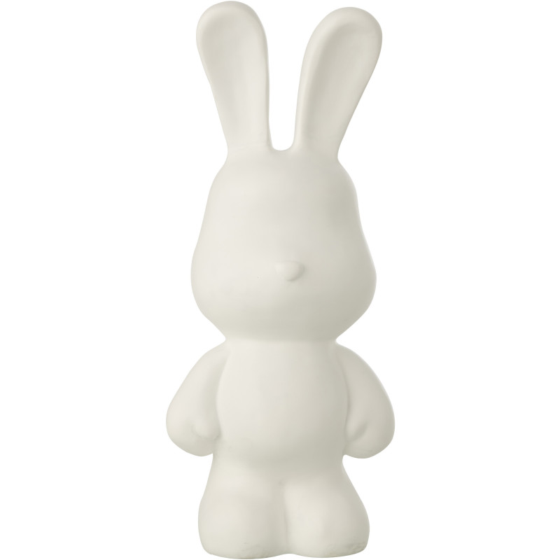 LAPIN EDDY POLYRÉSINE BLANC M (20,5x17,5x49cm) 
