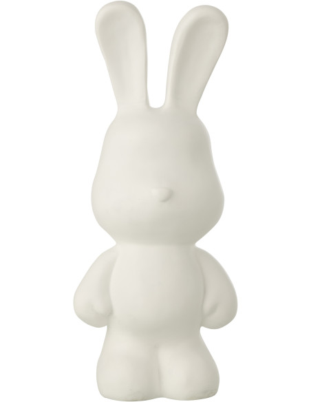 LAPIN EDDY POLYRÉSINE BLANC M (20,5x17,5x49cm) 