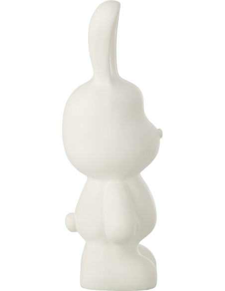 LAPIN EDDY POLYRÉSINE BLANC M (20,5x17,5x49cm) 