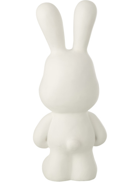 LAPIN EDDY POLYRÉSINE BLANC M (20,5x17,5x49cm) 