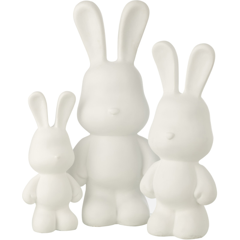 LAPIN EDDY POLYRÉSINE BLANC L (26x20,5x59,5cm) 