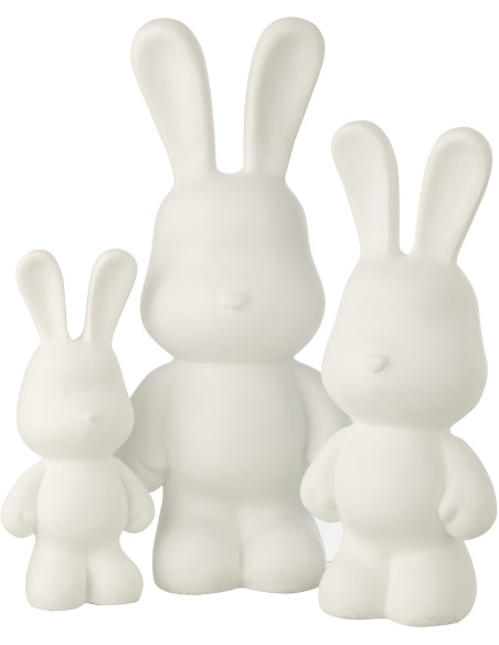 LAPIN EDDY POLYRÉSINE BLANC L (26x20,5x59,5cm) 