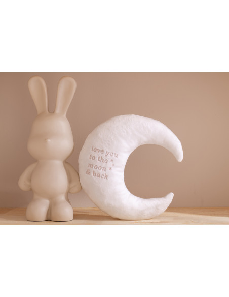 LAPIN FRED POLYRÉSINE BEIGE S (16,5x13x36cm) 