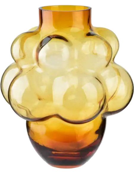 Grand Vase moderne Bulles Hauteur 35 cm Verre Ambre Serenite