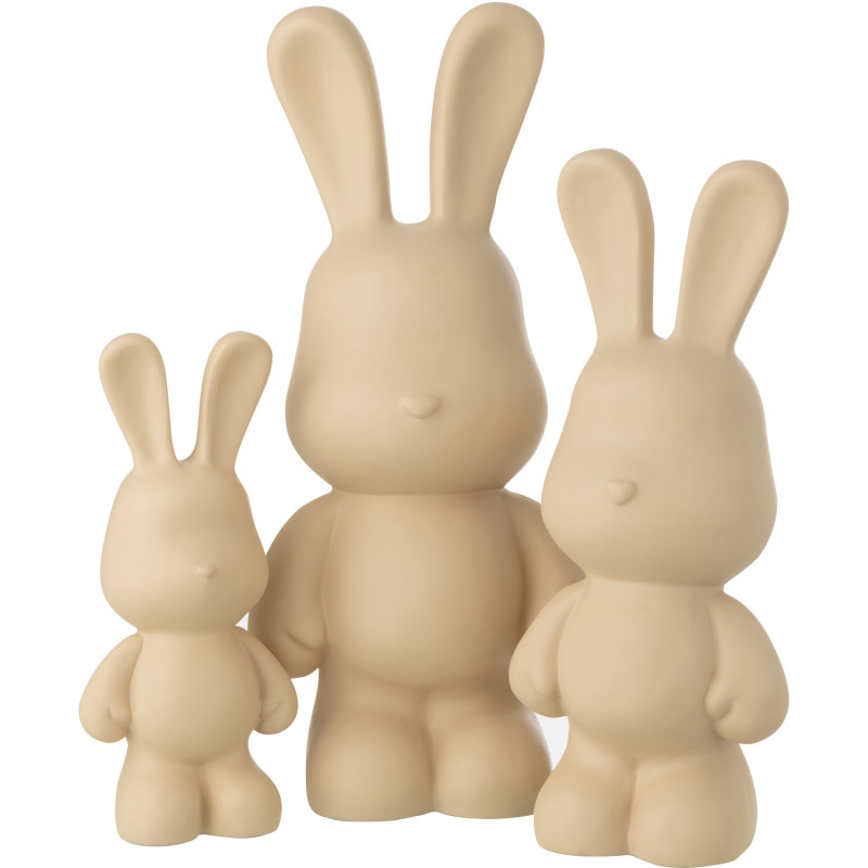 LAPIN FRED POLYRÉSINE BEIGE L (26x20,5x59,5cm) 