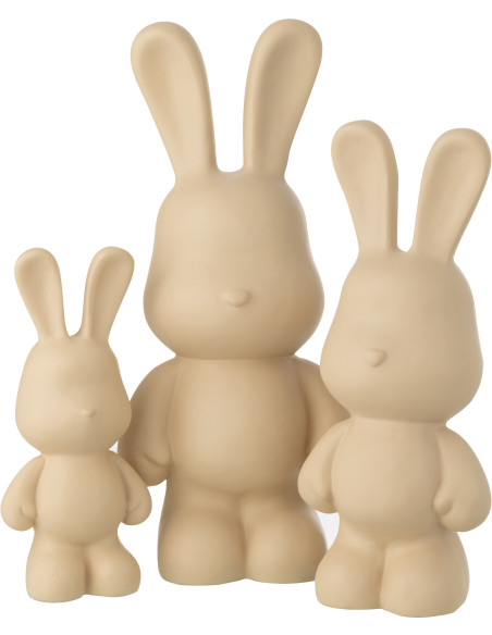 LAPIN FRED POLYRÉSINE BEIGE L (26x20,5x59,5cm) 