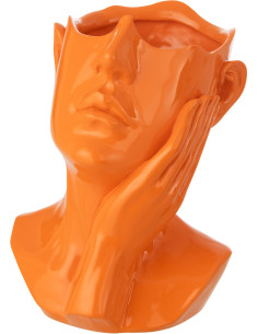 CACHEPOT FEMME POLYRÉSINE OR (21x20x27,5cm) 