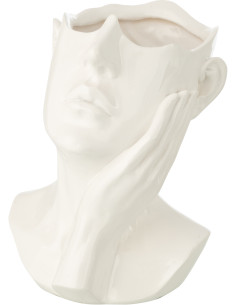 CACHEPOT FEMME POLYRÉSINE BLA (21x20x27,5cm) 