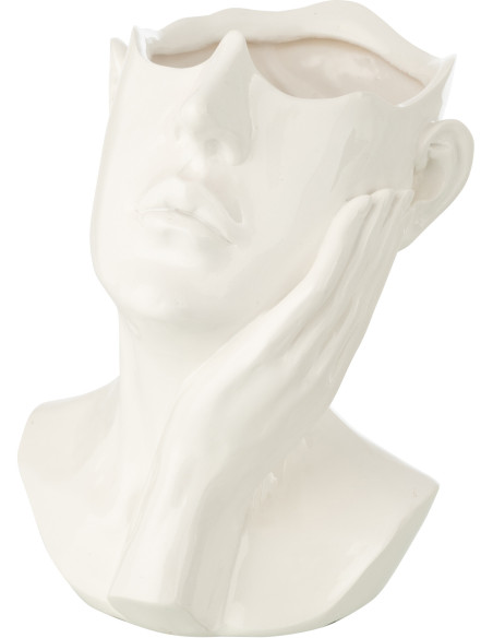 CACHEPOT FEMME POLYRÉSINE BLA (21x20x27,5cm) 