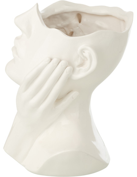 CACHEPOT FEMME POLYRÉSINE BLA (21x20x27,5cm) 