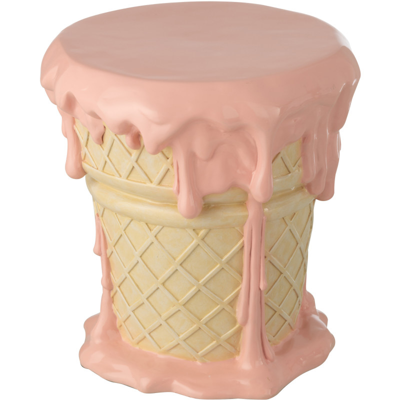 TABL APP CRÈM GLA ROS/BEI (36,5x36x38,5cm) 