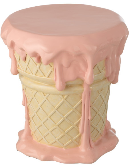 TABL APP CRÈM GLA ROS/BEI (36,5x36x38,5cm) 