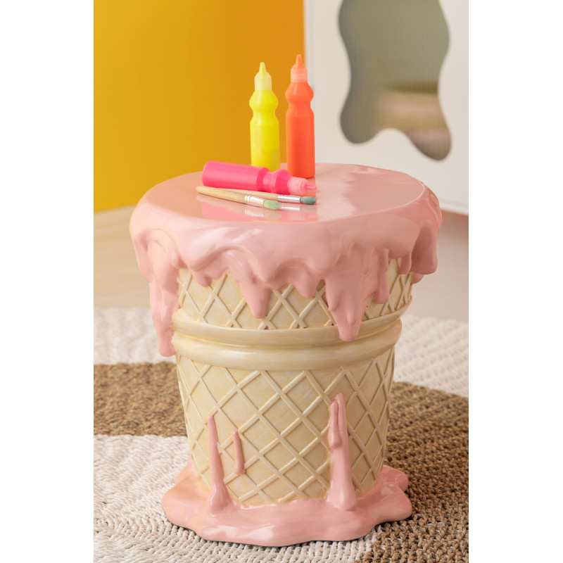 TABL APP CRÈM GLA ROS/BEI (36,5x36x38,5cm) 