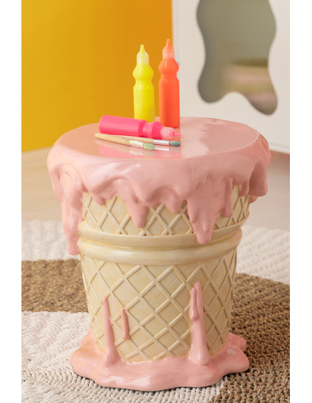 TABL APP CRÈM GLA ROS/BEI (36,5x36x38,5cm) 