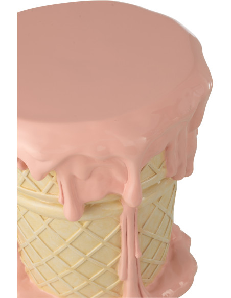 TABL APP CRÈM GLA ROS/BEI (36,5x36x38,5cm) 