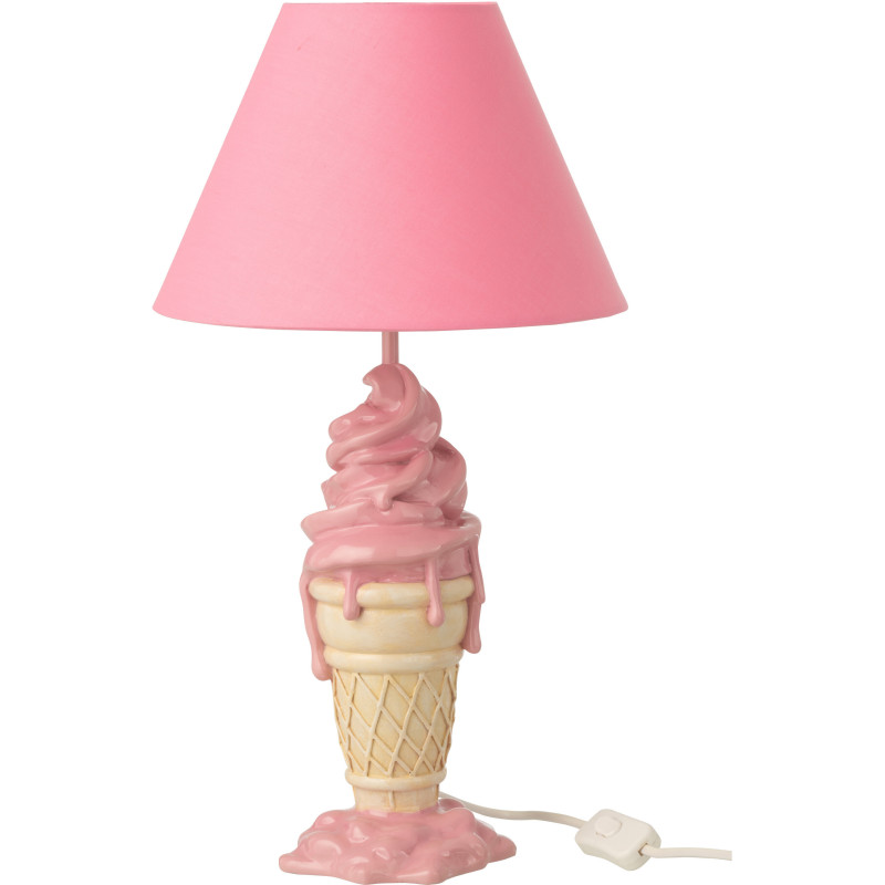 LAMP CRÈM GLA POLYRÉS ROS/BEI (26x26x47,5cm) 