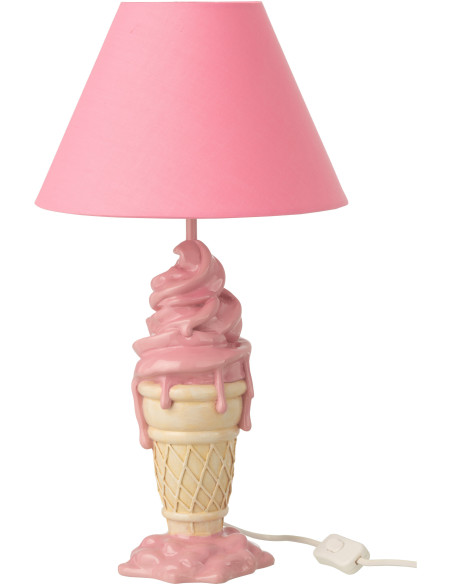 LAMP CRÈM GLA POLYRÉS ROS/BEI (26x26x47,5cm) 