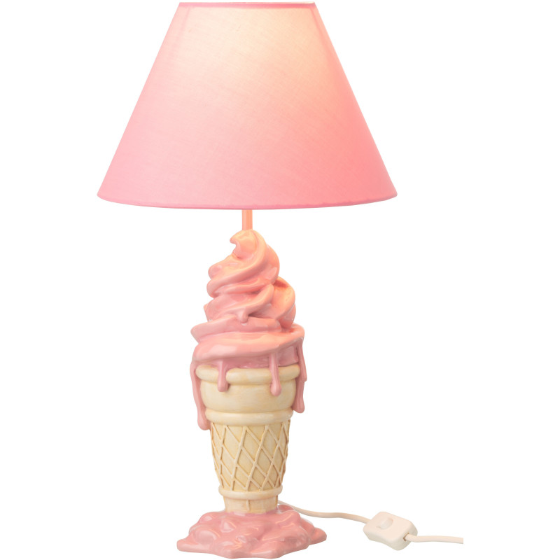 LAMP CRÈM GLA POLYRÉS ROS/BEI (26x26x47,5cm) 