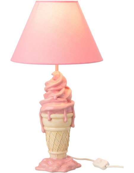 LAMP CRÈM GLA POLYRÉS ROS/BEI (26x26x47,5cm) 