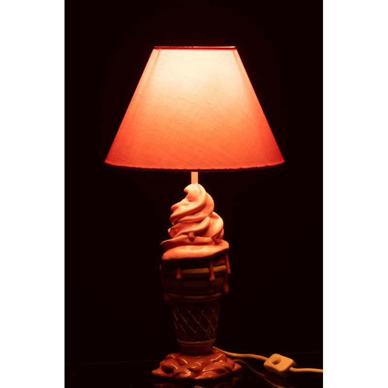 LAMP CRÈM GLA POLYRÉS ROS/BEI (26x26x47,5cm) 