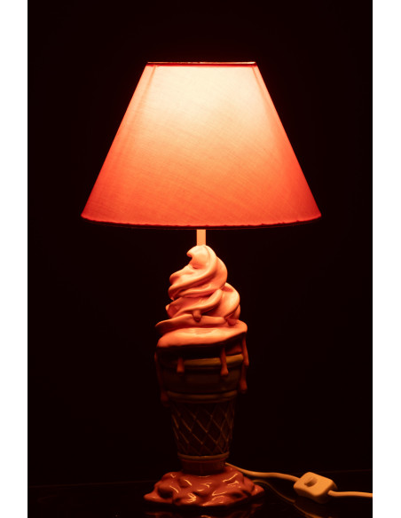 LAMP CRÈM GLA POLYRÉS ROS/BEI (26x26x47,5cm) 