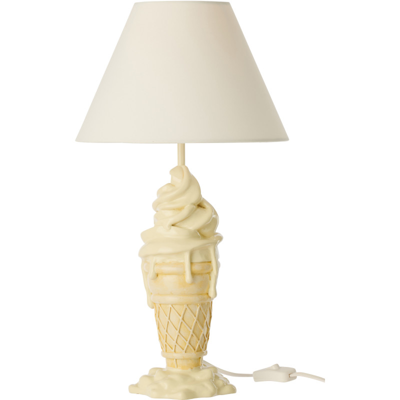 LAMP CRÈM GLA POLYRÉS JAU/BEI (26x26x47,5cm) 