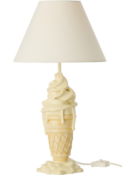 LAMP CRÈM GLA POLYRÉS JAU/BEI (26x26x47,5cm) 