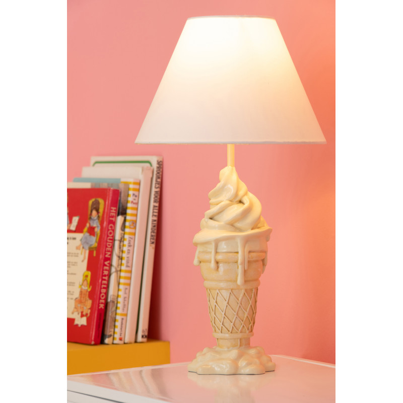 LAMP CRÈM GLA POLYRÉS JAU/BEI (26x26x47,5cm) 