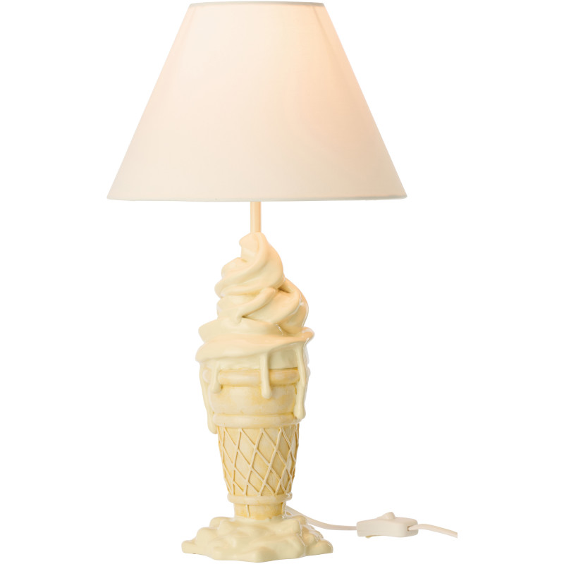 LAMP CRÈM GLA POLYRÉS JAU/BEI (26x26x47,5cm) 