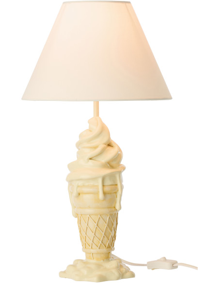 LAMP CRÈM GLA POLYRÉS JAU/BEI (26x26x47,5cm) 