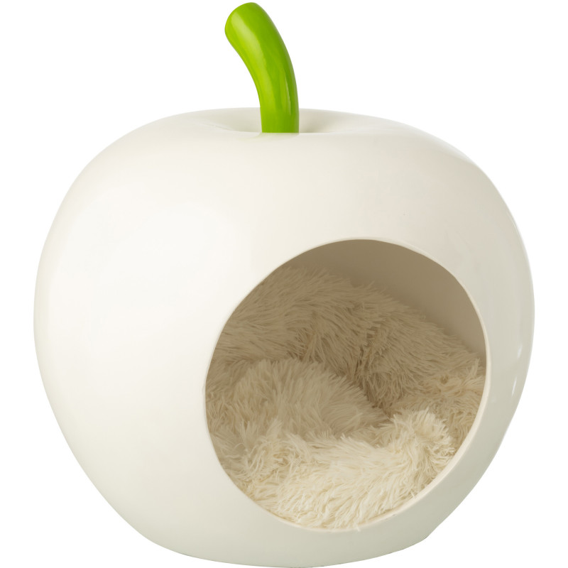 PAN CHAT POMME POLYRÉS BLA/VRT (45x42x45cm) 