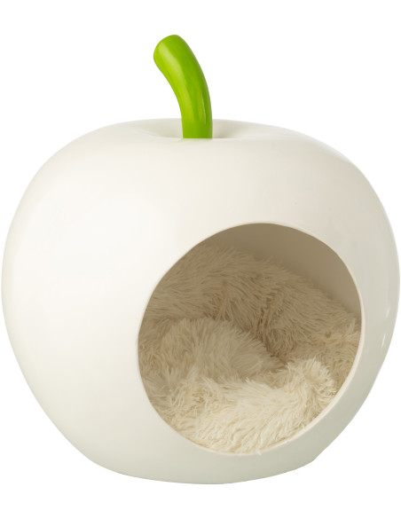 PAN CHAT POMME POLYRÉS BLA/VRT (45x42x45cm) 